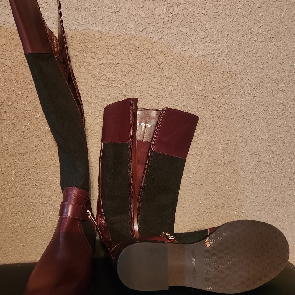 New Antonio Melani boots size 6.5 Maroon /black